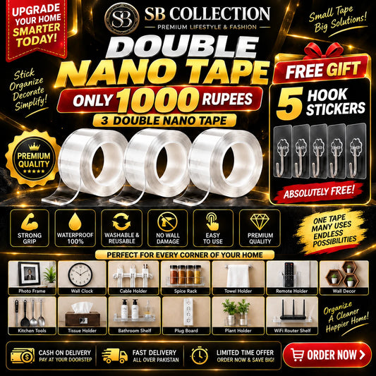 03 DOUBLE NANO TAPE With 05 Hook Stickers -SB Collection