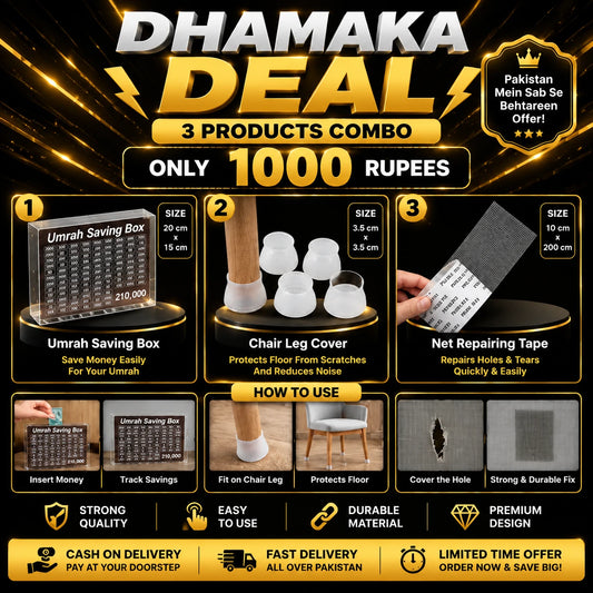 Home Organization Combo Deal | Saving Box + Chair Leg Protector + Repair Tape 1000 Rs