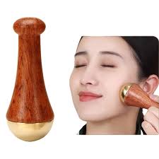 Kansa wooden face and foot massager for self-care routine