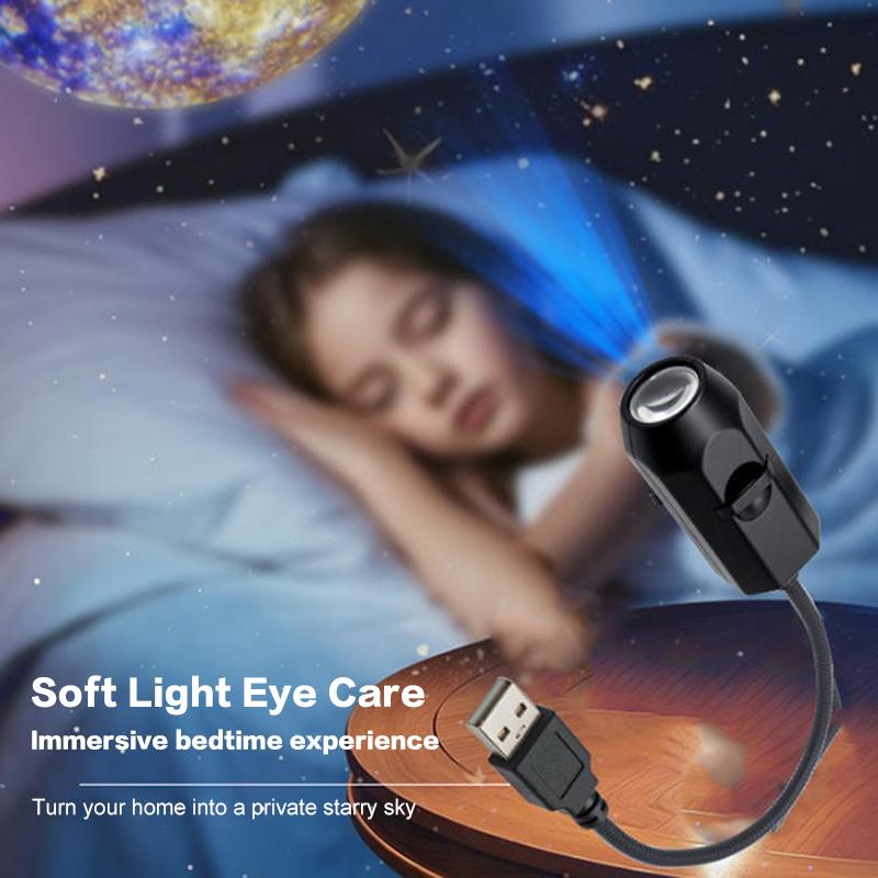 USB planet projector night light with flexible neck