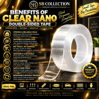 02 DOUBLE NANO TAPE With 02 Hook Stickers -SB Collection – Sb Collection