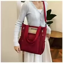 Korean style crossbody tote bag in pink, beige, red, black and white