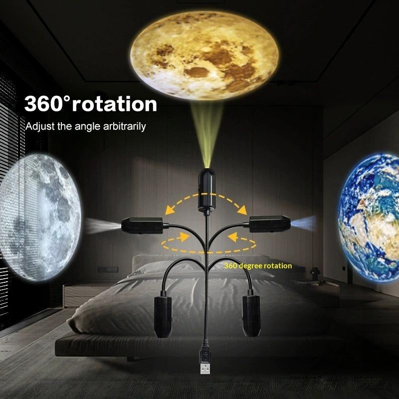 USB Planet Projector Night Light | 6 Lenses, Flexible Neck
